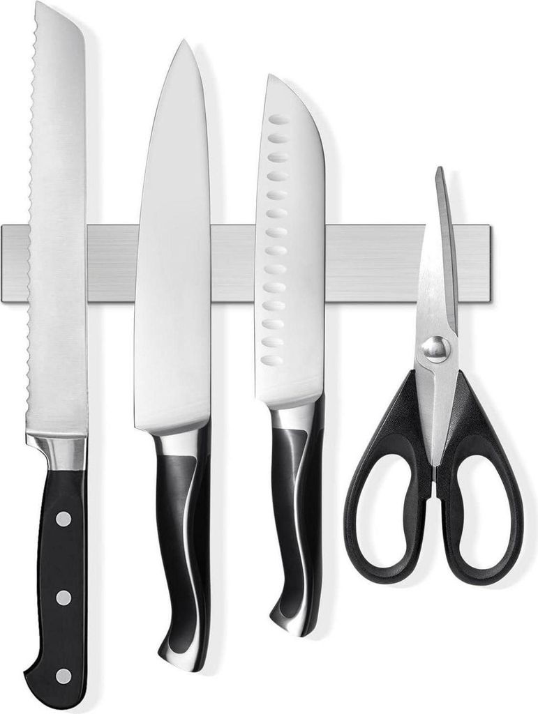 Striscia magnetica coltello autoadesivo 25cm in acciaio Immagine del prodotto 