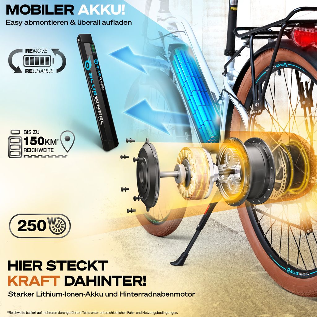 Bluewheel E-Bike BXB85 | 250W Motor bis zu 25 km/h | Produktbild 4