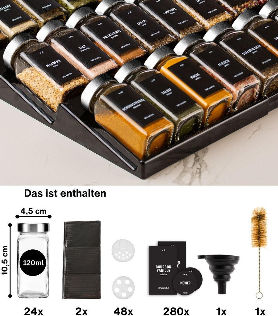 2er Set Verstellbares Gewürzregal für Schublade mit 24 Produktbild 2