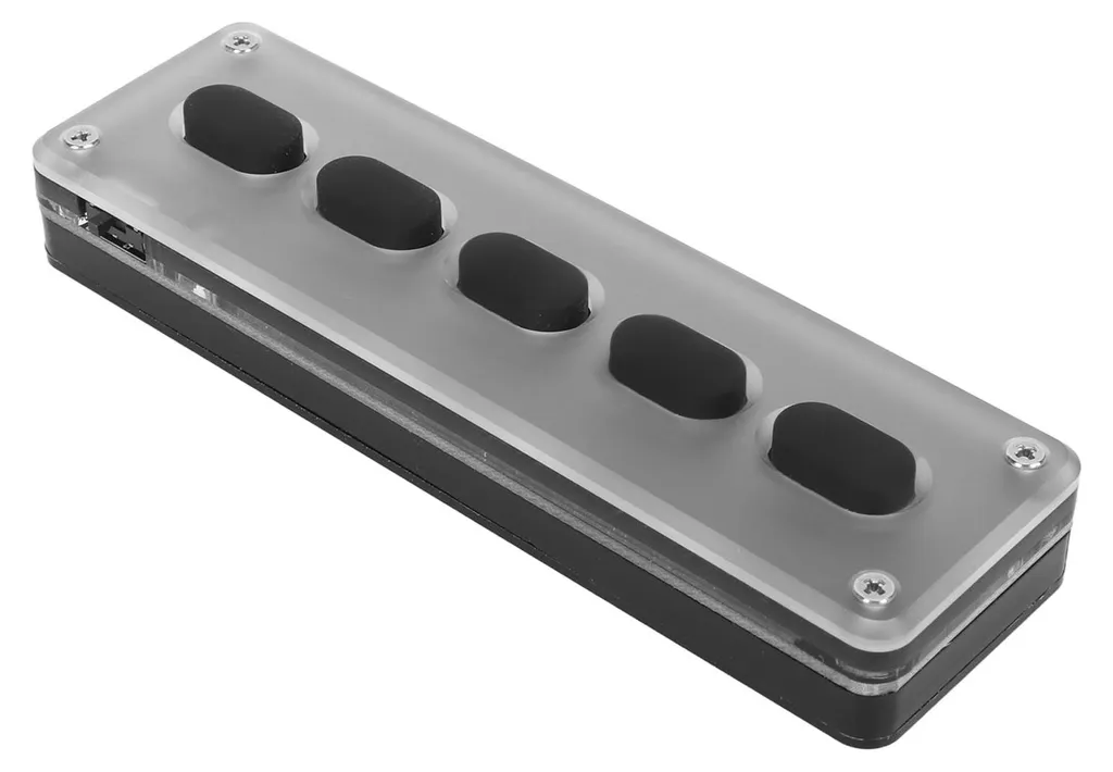 Clavier 5 touches programmable silencieux noir avec mode Bluetooth et USB