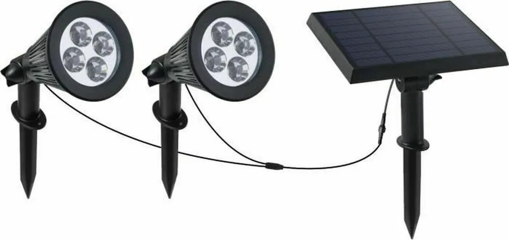 Spot solaire sans fil Lumi Garden Family Spiky 2 en 1 noir pour terrasse