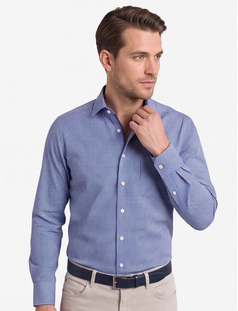 Olymp Luxor Modern Fit Hemd Vichy Navy Produktbild 
