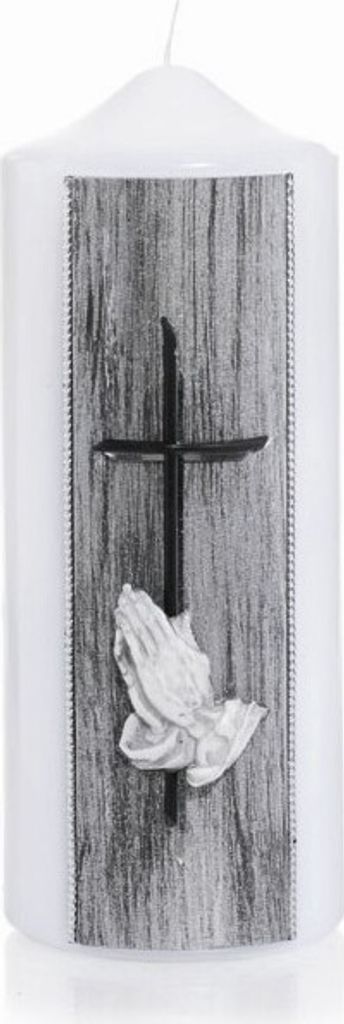 Trauerkerze Nr. 3, 200 x 80 mm, Ornament verziert
