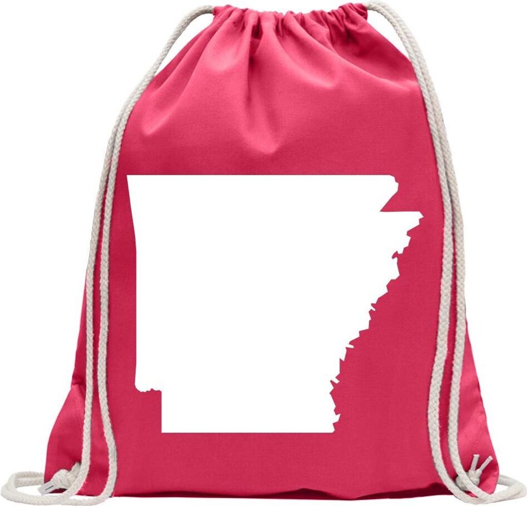 Kiwistar - Turnbeutel - pink - USA - Arkansas Little Rock - Fun Rucksack Sport Beutel Gymsack Baumwolle mit Ziehgurt