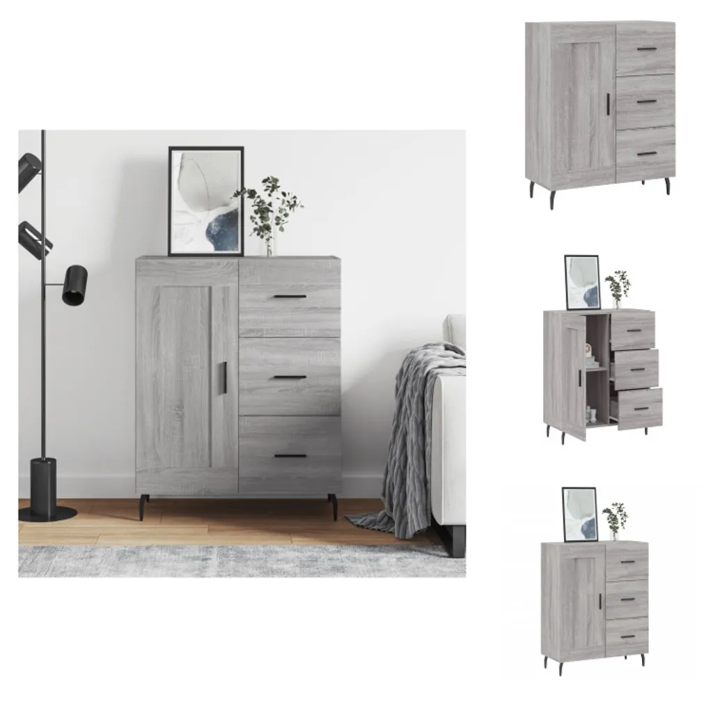 Mobile Credenza vidaXL Grigio Sonoma 90cm - Salvaspazio per Famiglie