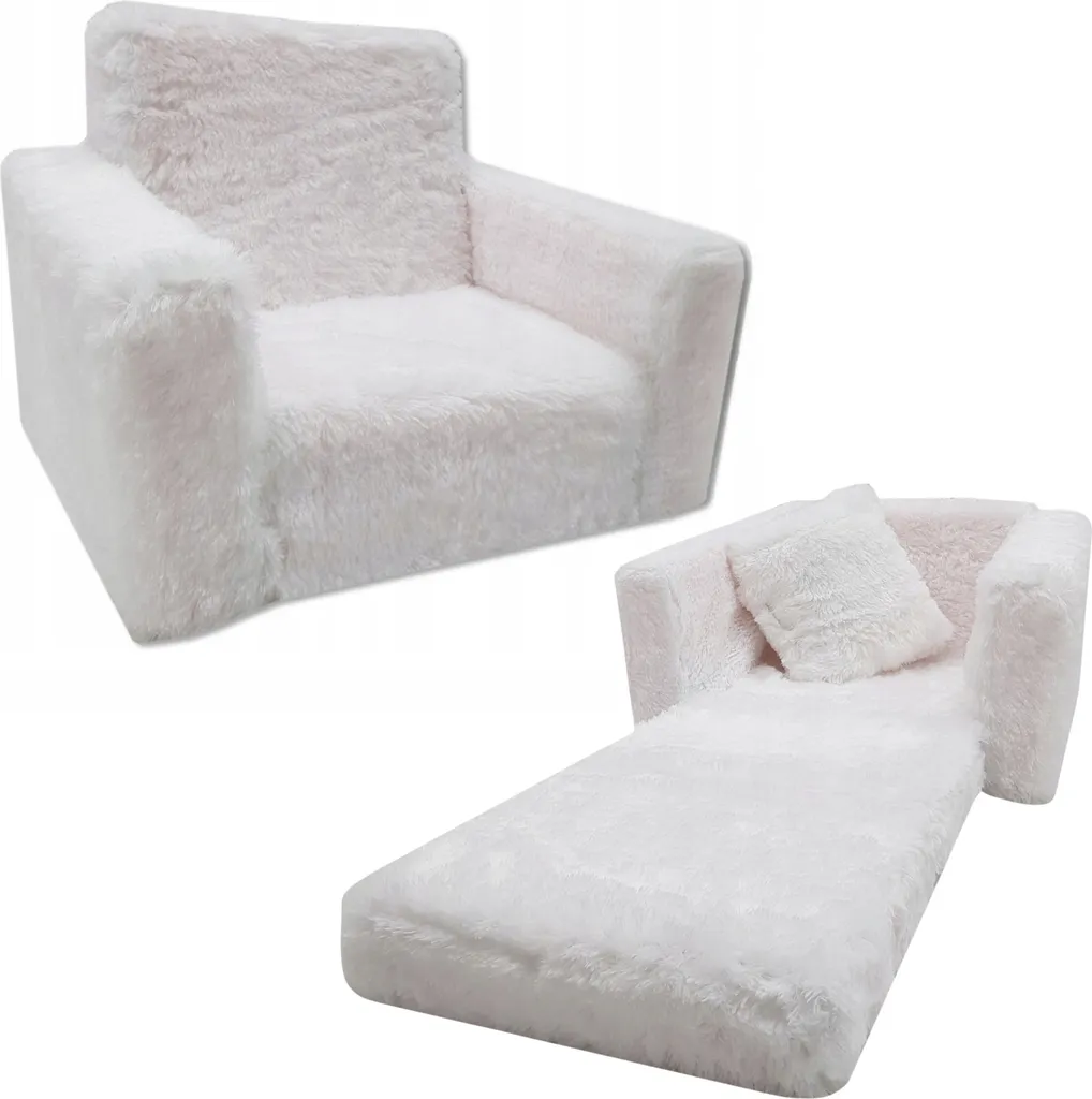 Chaise Pliante Enfant Douce : Pouf En Peluche Dépliable avec Dossier