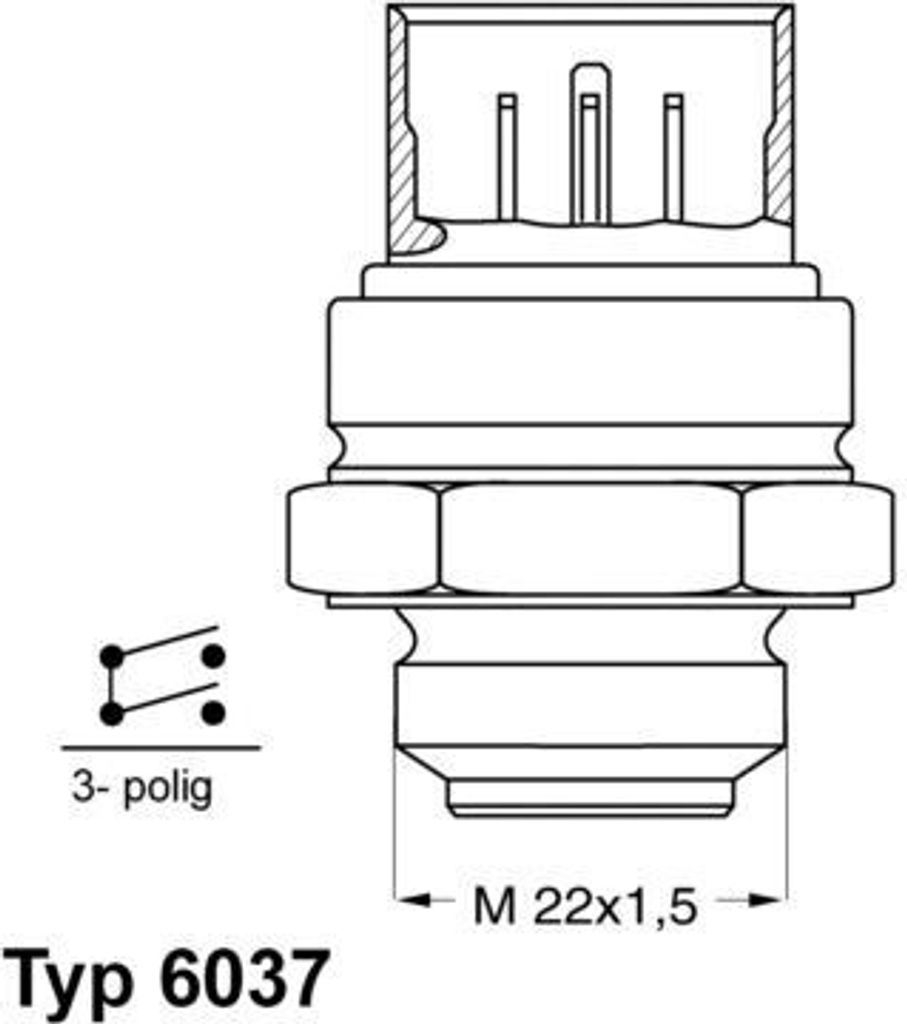 WAHLER 6037.95D Temperaturschalter Kühlerlüfter Thermoschalter