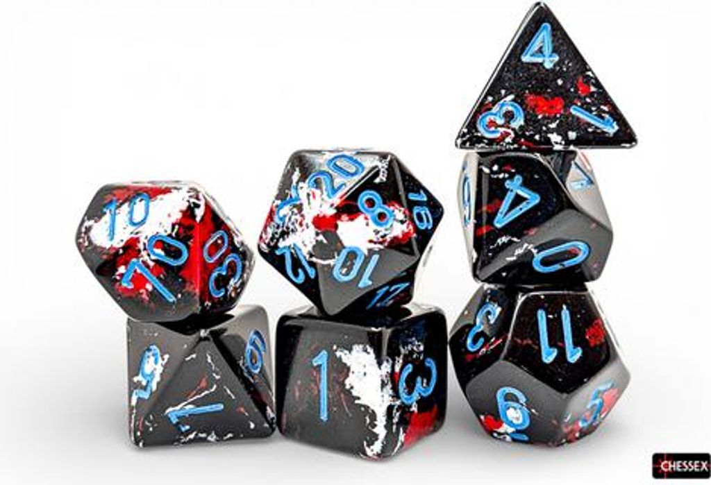 Chessex Würfelset Polyhedral Dark Side blau 7 Stück Gaming