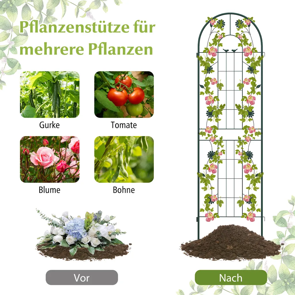 Clôture de Jardin Décorative et Support à Planter Vert 180 x 50 cm - 2 Pcs