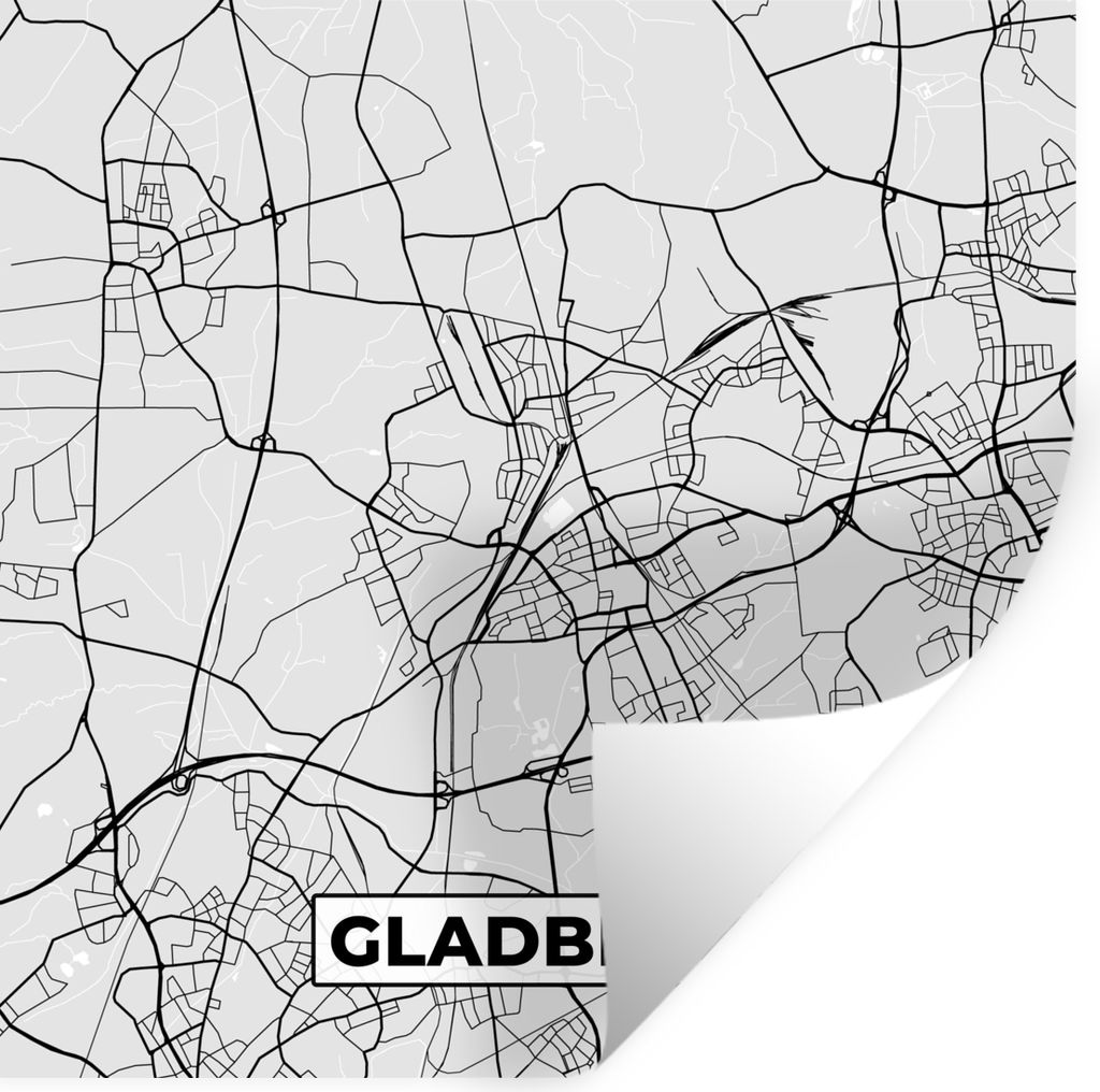 MuchoWow Wandtattoo Wandsticker Wandaufkleber Deutschland - Karte - Gladbeck - Stadtplan 50x50 cm Selbstklebend und Repositionierbar - Selbstkleb...