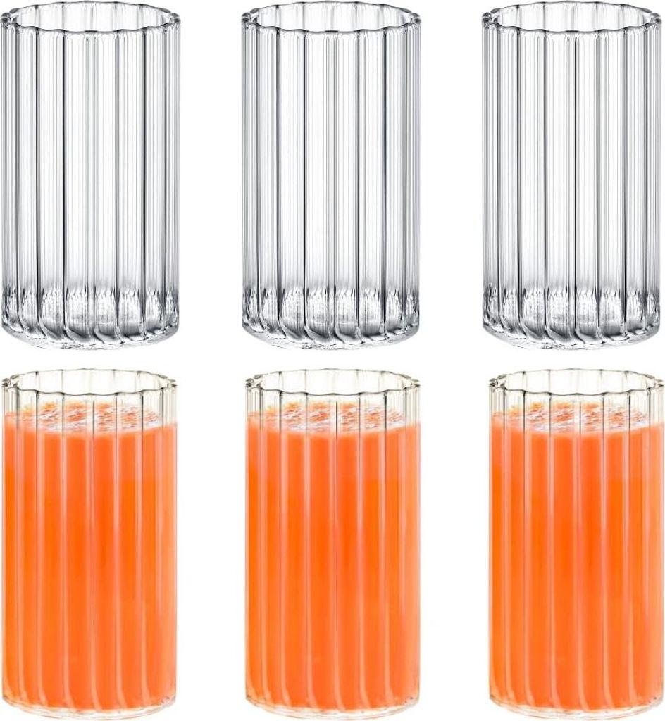 Wilmax Geriffeltes Glas 250 ml 6er Set WL-888624/A6