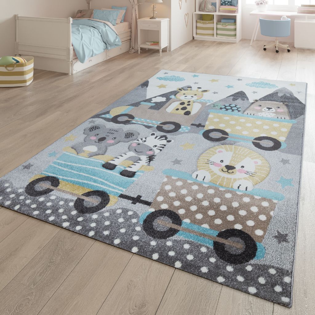 TT Home Teppich Kinderzimmer Kinderteppich 3D Optik Tier Design Junge Und Mädchen Größe 120 cm Rund