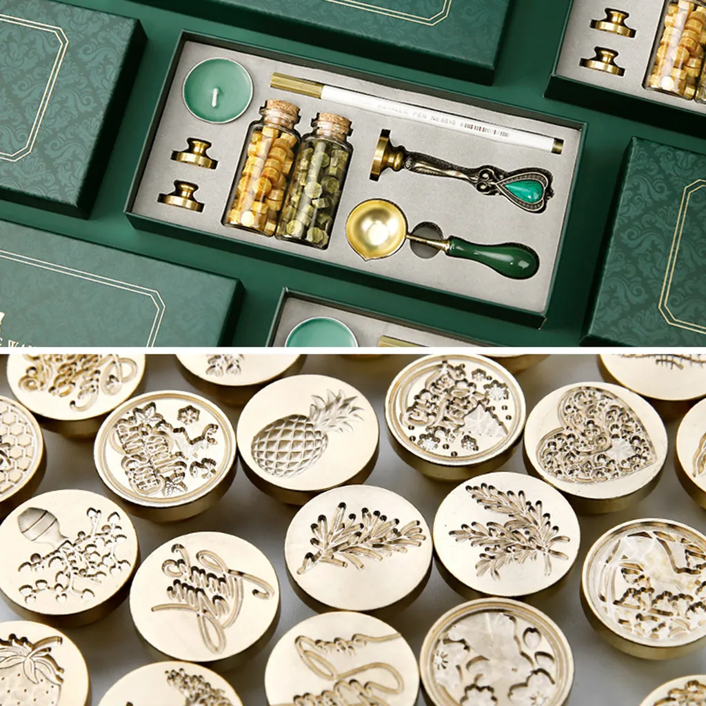 Kit Sigilli di Cera per Scrapbooking e DIY: Timbro Rame e Perle Mix - 4