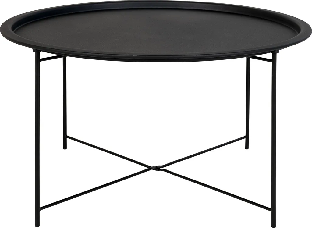 Table d'appoint Bastia noire en métal 43 cm pour poser café et magazines