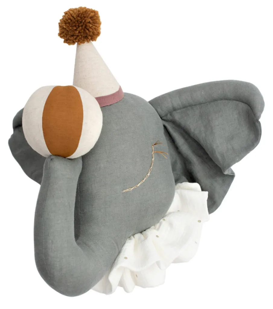 Déco murale éléphant lin gris 45x42cm : habillez vos murs avec style