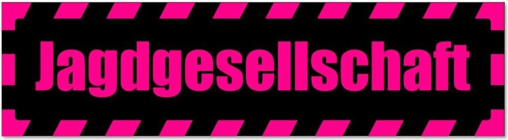 Kiwistar - Autoaufkleber - Pink - Schwarz - 45 x 12 cm - Jagdgesellschaft gestreift - Hinweis Aufkleber Sticker für Auto, Kfz, Fahrrad, PKW, LKW