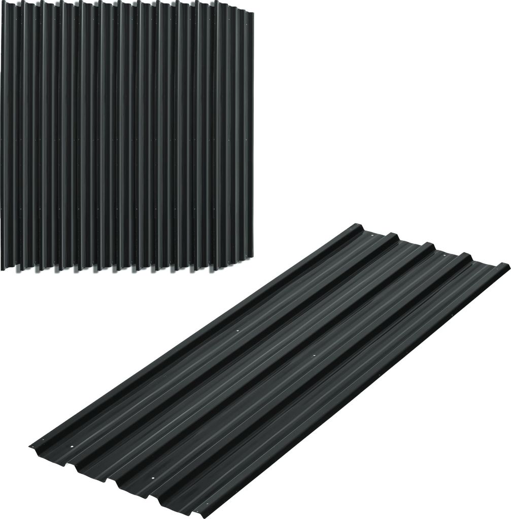 Outsunny 12Stück Trapezblech 129x45cm 7m² Verzinkt Produktbild 