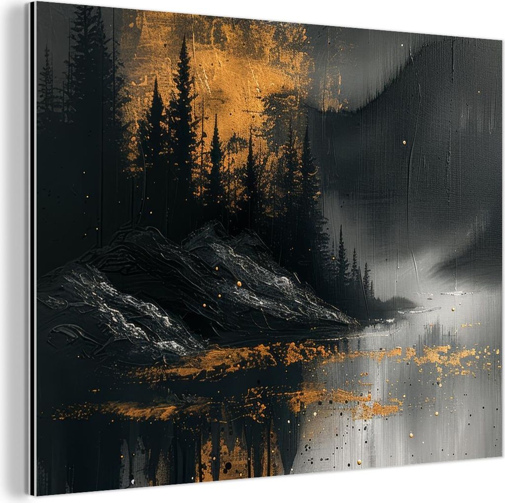 MuchoWow Wanddekoration Metall Metallbild Wandkunst 40x30 cm Natur - Abstrakt - Landschaft - Modern MuchoWow Aluminium Gemälde - Dekoration Wohnzi...