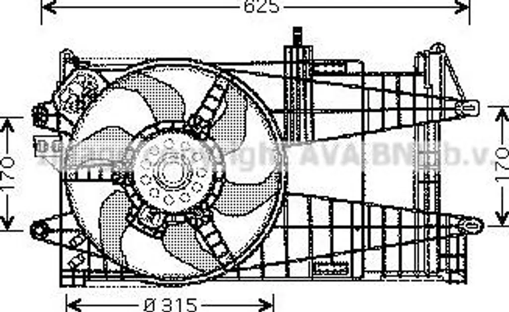 Ventilateur de refroidissement AVA FT7523 OE 51703066 pour Idea Punto