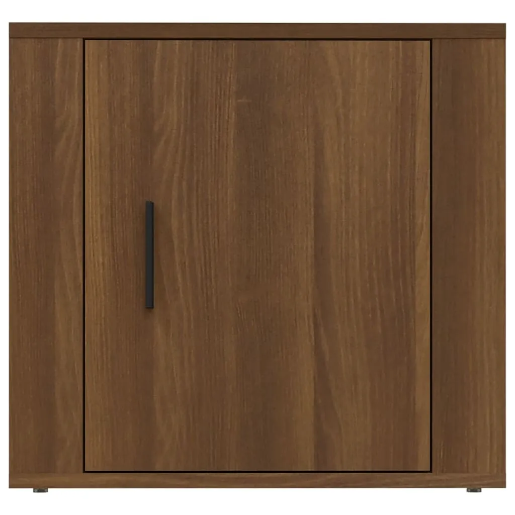 Table de nuit aspect chêne marron rustique et robuste pour chambre