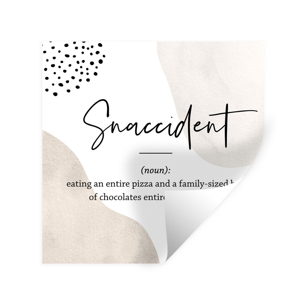 MuchoWow Wandtattoo Wandsticker Wandaufkleber Sprichwörter - Snaccident - Zitate - Wörterbuch - Snaccident Definition 100x100 cm Selbstklebend ...