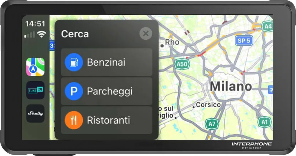 Interphone RIDE SYNC Écran Tactile 5,5" Navigation Fixe Ultra Léger 182g - 12