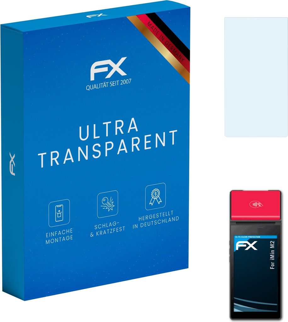 atFoliX FX-Clear 2x Schutzfolie kompatibel mit iMin M2 Displayschutzfolie