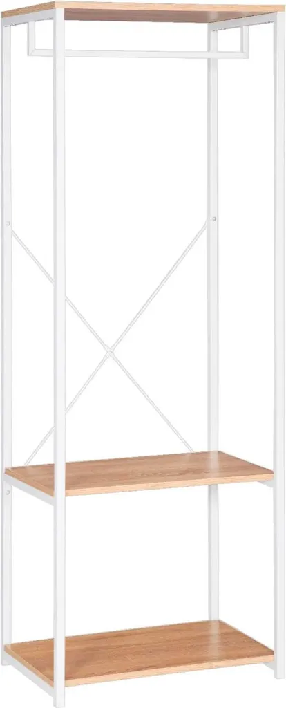 Armoire ouverte stable pour petits espaces - Vestiaire bois 60cm blanc