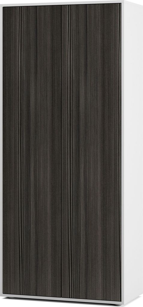 SIMPLYFURN Büroschrank Amira T00 | Aktenschrank & Mehrzweckschrank in Weiß & Avola Anthrazit | 180x80x40 cm | Push-to-Open für Büro