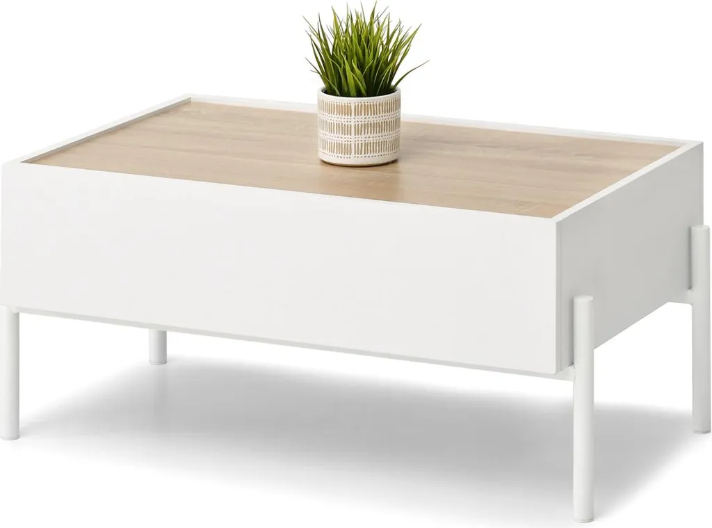 Tavolino Ufficio e Salotto TOMAN con Cassetto Rovere Sonoma