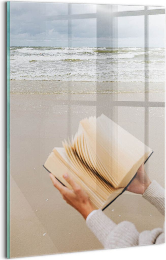 Designer Glasbild - Wandbild - Glas Bild - 20x30 cm - Buchen Sie Am Strand