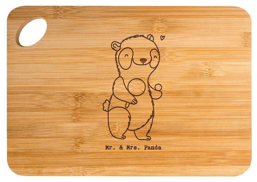 Mr. & Mrs. Panda Frühstücksbrett Panda Tischtennis - Transparent - Geschenk, Holzbrett, Bund, holzschneidebrett, Verein, Frühstücksbrettchen, B...