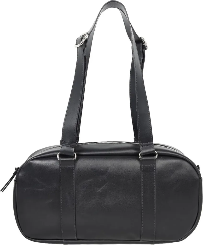 Sac en cuir véritable noir Diane avec fermeture zippée sécurisée