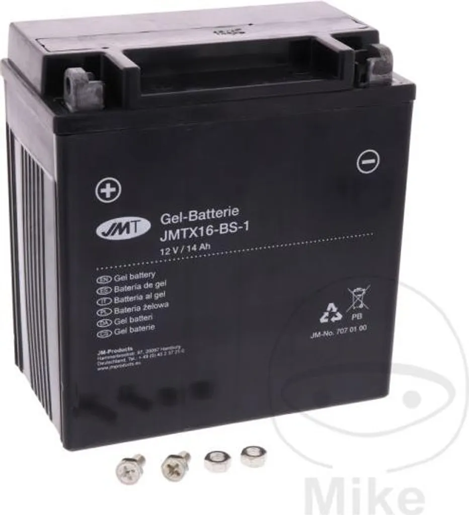 JMT Batteria Moto YTX16-BS-1 GEL 12V 14Ah 230A | Massima Durata