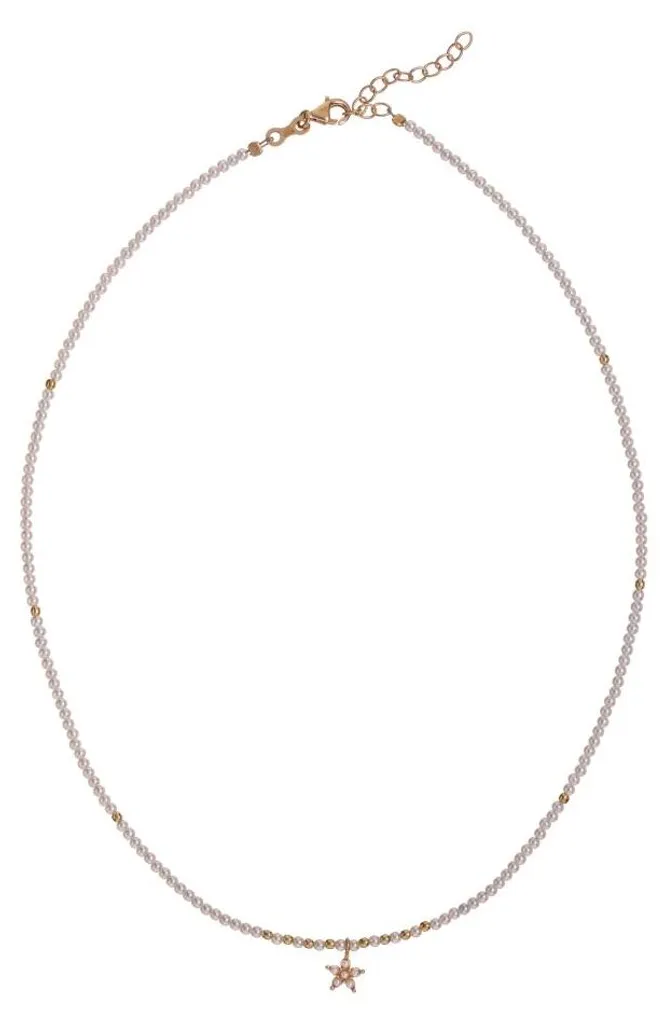Collier plaqué or AL4909-noir perles artificielles finition luxe
