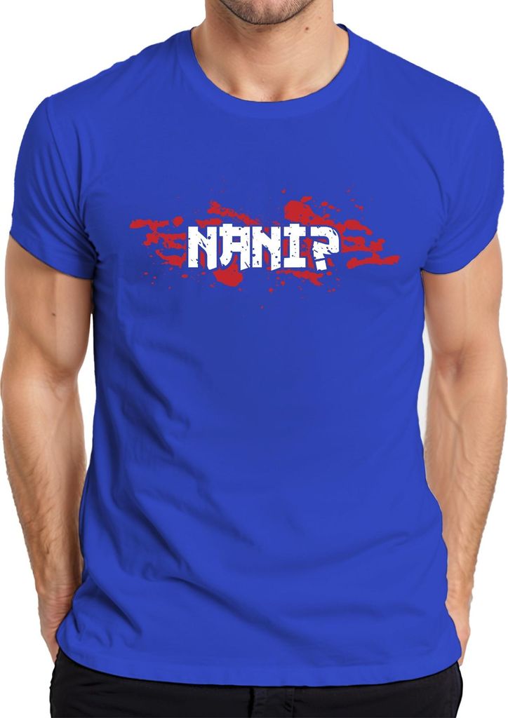 NANI? Anime Manga Ästhetik Otaku Japan Meme Gaming Japanisch Herren T-Shirt, Blau, L