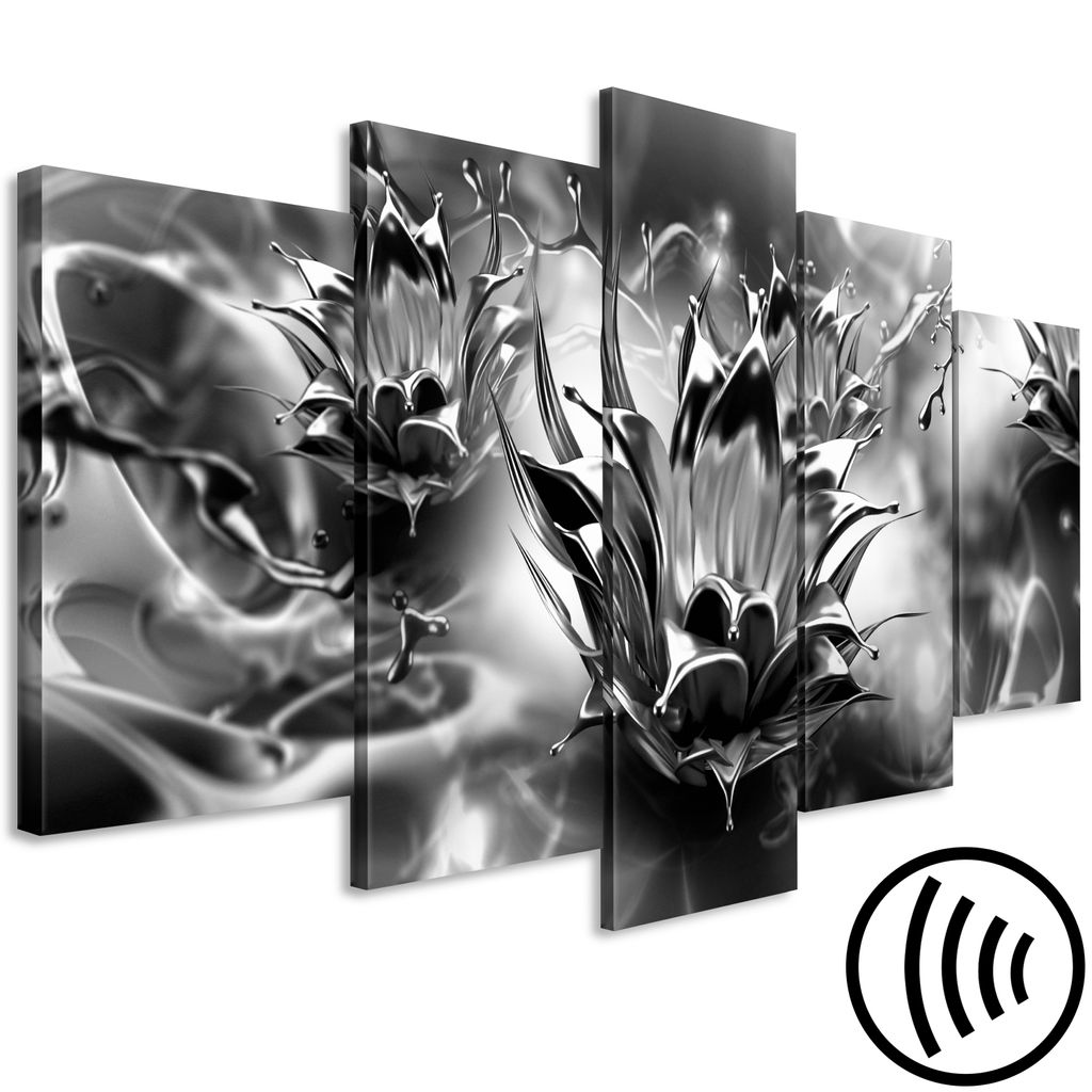 Akustikbild Abstrakt 200x100 cm Bilder Akustikschaum Hochleistungsschallabsorber Schallschutz Leinwand 5 tlg Wandbild Raumakustik Schalldämmung Bl...