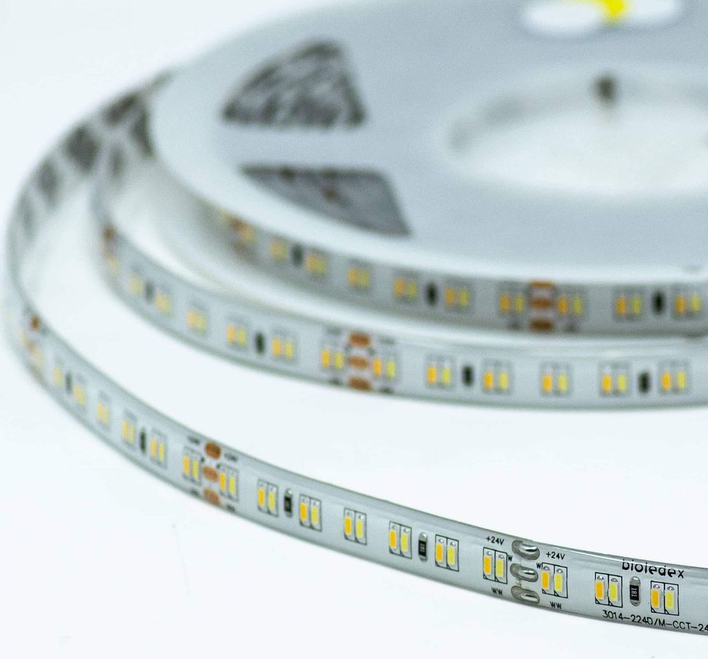 Bioledex LED Streifen 24V 90Ra 12W/m 224LED/m 3000-6500K IP65 5m Rolle tunable white SMD Band