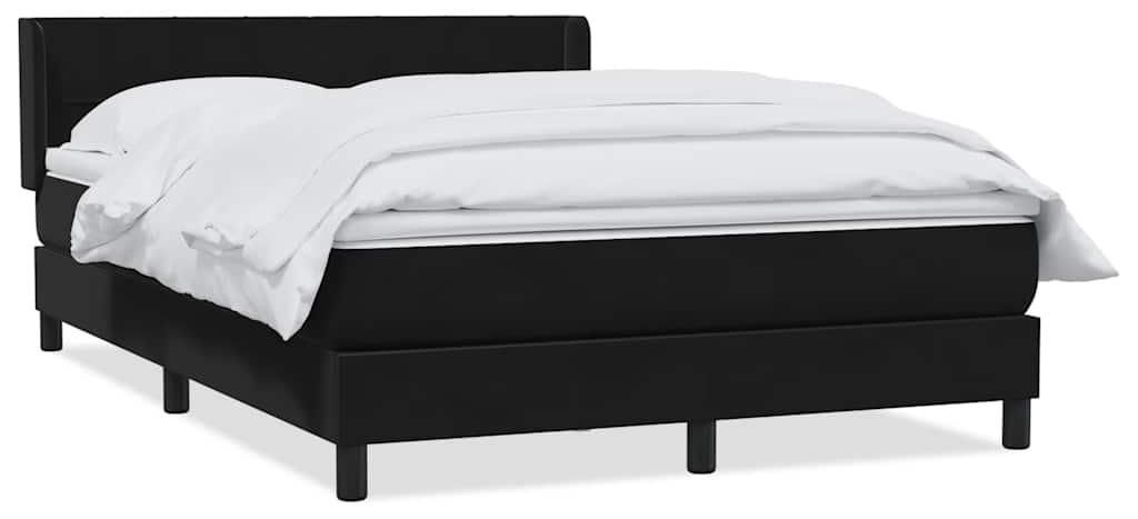 vidaXL Boxspringbett mit Matratze Schwarz 160x210 cm Samt