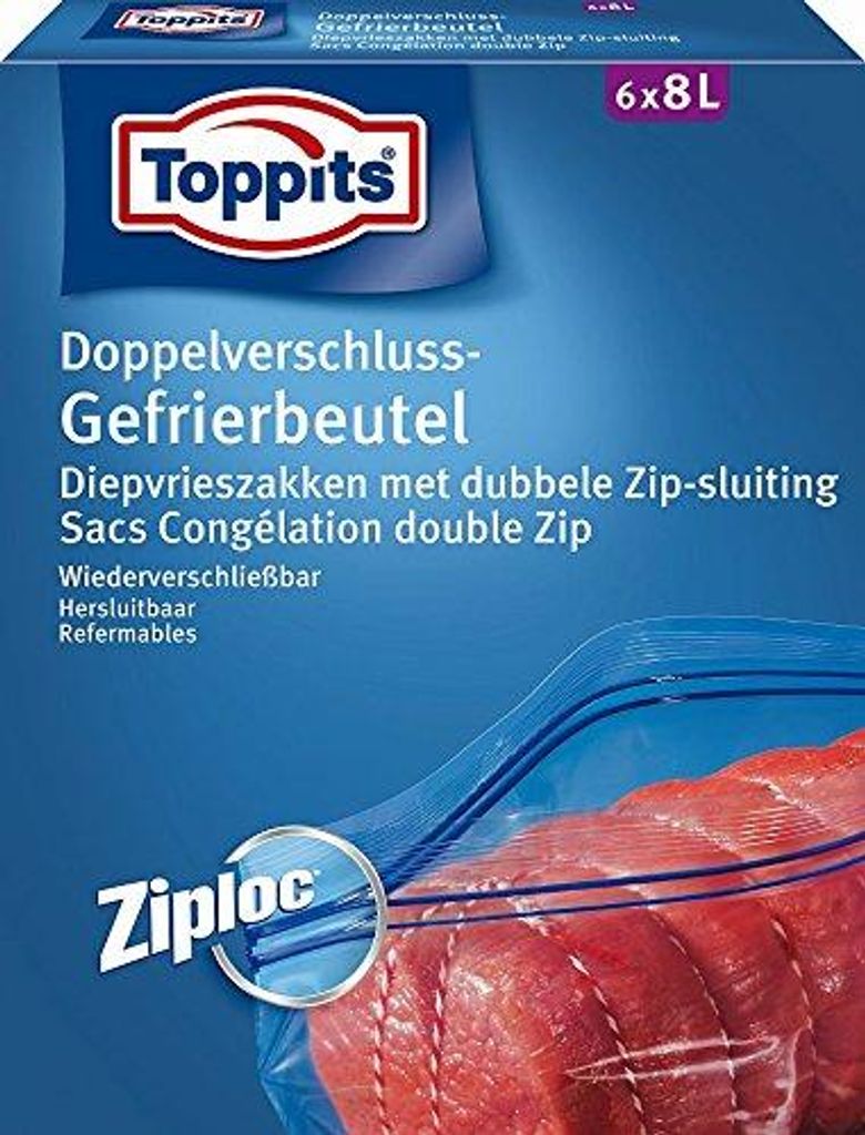 Toppits 1505018004 6 Toppits Gefrierbeutel SafeLoc 8,0 l Image du produit 