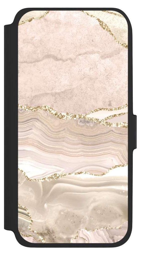 NIVOCASE Klapphülle für Samsung Galaxy A17 5G Handyhülle aus Kunst Leder NIVOflip schwarz Glitzer Look Marmor Utart