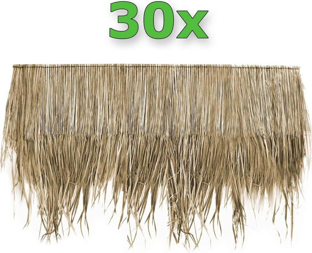 30x Palmdach 148 x 80 cm Palmpaneele Palmschindel Natur Produktbild 