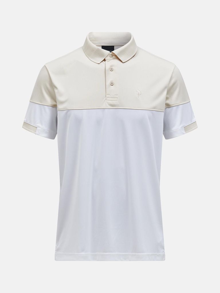 Peak Performance M Player Block Polo WHITE/SAND FOG/ S