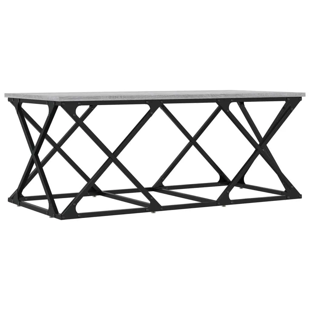 Tavolino Grigio Sonoma 100x49 cm Legno Multistrato Salotto Pratico