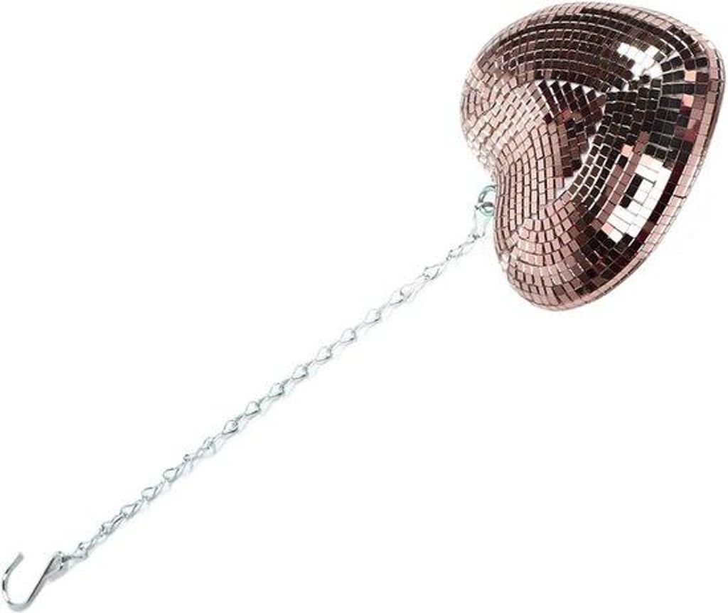 Rosé glas discobal Kerstdeko - Hangende Taartdeko - Reflecterende Spiegelbol - Miniatur - Dekoaccessoire
