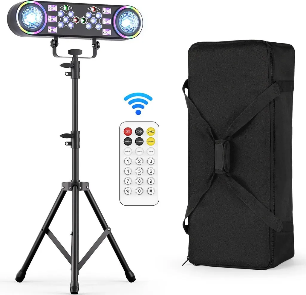 Projecteur de scène LED double tête avec jeu de lumière et télécommande