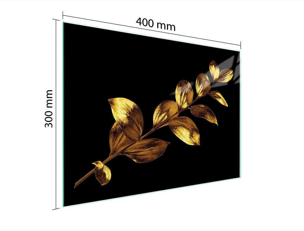 Schneidebrett Herdabdeckplatte Multiglasschneidplatte 40x30 cm Golden Laub
