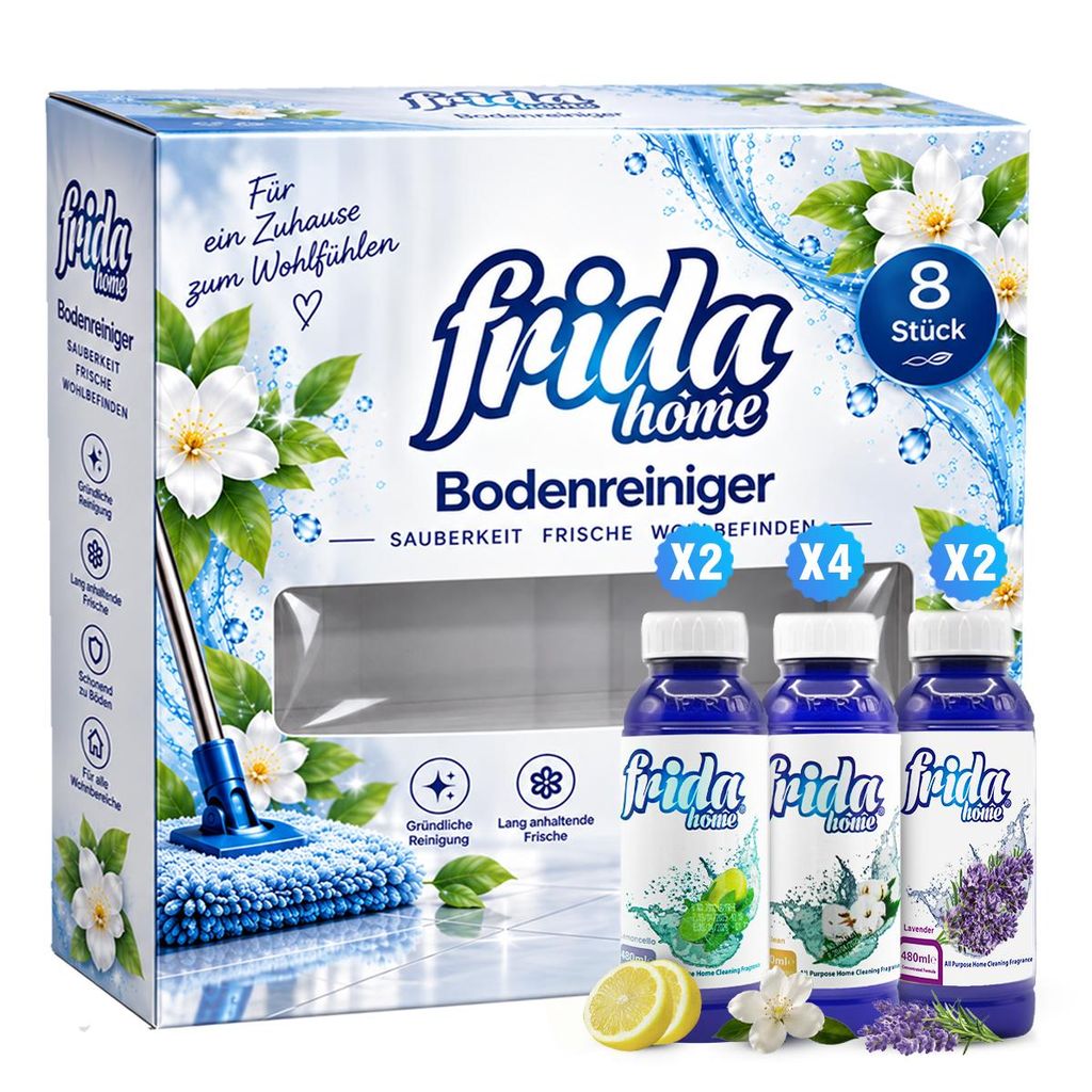Frida Allzweckreiniger 8er Set: 4 x Clean, 2 x Lavendel und 2 x Lemon