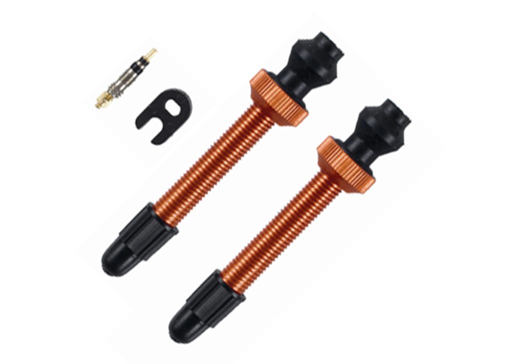 Barbieri Tubeless Ventil Aluminium SV 45mm orange 2 Stück