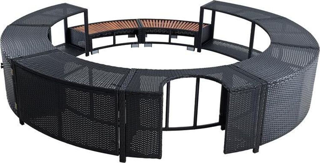 Whirlpool Umrandung Poolumrandung Poolverkleidung Rattan Produktbild 7